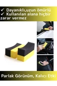 Premium Uzun Ömürlü Ekstra Parlak Oto İç Dış Otomobil Trim Lastik Temizleme Parlatma Süngeri 2 Adet - 2