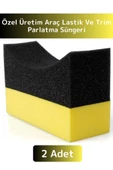 Premium Uzun Ömürlü Ekstra Parlak Oto İç Dış Otomobil Trim Lastik Temizleme Parlatma Süngeri 2 Adet - 1
