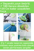 Premium 180 Derece Dönen Su Emici Tak Çıkar Paspaslı Uzun Saplı 2in1 Mikrofiber Araba Yıkama Uyumlu - 2