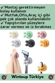Premium Uzun Ömürlü Silikon Çok Amaçlı Yapışkanlı Duvara Yapıştırılabilir Pratik Tutucu Klips 5 Adet - 2