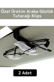 Premium Yüksek Kaliteli Araç İçi Güneşlik Gözlük Ruhsat Kartvizit Tutacağı Klips 2 Adet - 1