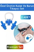 Premium Kaliteli Silikon Su Geçirmez Gürültü Önleyici Deniz Havuz Kulak Burun Tıkayıcı Set 2 Adet - 1