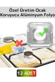 Premium Dayanıklı Uzun Ömürlü Kolay Temizlenebilir Ocak Yağ Kir Önleyici Kare Alüminyum Folyo 12Adet - 1