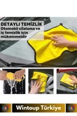 Premium Yüksek Kaliteli Yünlü Mikrofiber Araba Mutfak Banyo Lavabo Yıkama Temizleme Bezi 2 Adet - 3