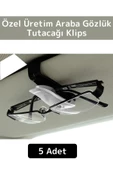 Premium Yüksek Kaliteli Araç İçi Güneşlik Gözlük Ruhsat Kartvizit Tutacağı Klips 5 Adet - 1