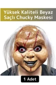 Premium Yüksek Kaliteli Eğlenceli Parti Kostüm Cadılar Bayramı Halloween Chucky Maskesi 1 Adet - 1