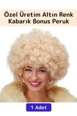 Premium Eğlence Etkinlik Kostüm Cadılar Bayramı Şık Kabarık Bonus Afro Kıvırcık Unisex Parti Peruğu - 1