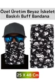 Yüksek Kaliteli Şık Kuru Kafa Tasarımlı Motor Açık Hava Spor Çok Amaçlı Saç Boyun Bilek Buff Bandana - 1