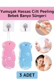 Yüksek Kaliteli Ultra Esnek Yumuşak Peeling Hassas Cilt Bebek Banyo Ovalama Süngeri Banyo Lifi 3Adet - 1