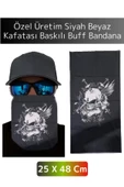 Yüksek Kaliteli Şık Kuru Kafa Tasarımlı Motor Açık Hava Spor Çok Amaçlı Saç Boyun Bilek Buff Bandana - 1