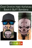 Yüksek Kaliteli Şık Kuru Kafa Tasarımlı Motor Açık Hava Spor Çok Amaçlı Saç Boyun Bilek Buff Bandana - 1