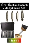 Premium Dayanıklı Matkap Tornavida Uyumlu Hasarlı Paslı Kırık Yamuk Vida Sökme Çıkarma Seti 4'lü Set - 1