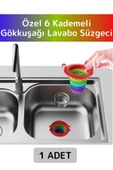 Uzun Ömürlü 6 Kademeli Katlanabilir Gökkuşağı Mutfak Lavabo Musluk Tıkanma Önleyici Lavabo Süzgeci - 1