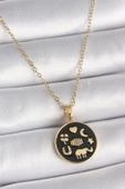 Gold Renk Siyah Şans Kolyesi - EBJ241130W29624 - 1