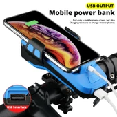 valkyrie 4000mAh Powerbank Solar Telefon Tutucu Kornalı Bisiklet Feneri Siyah - 4