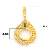 Çeyrek Altın Çerçeveli Kolye Ucu Altın Kaplama-TGR-687 thumbnail 1