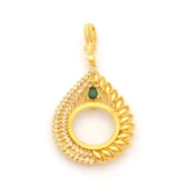 Çeyrek Altın Çerçeveli Kolye Ucu Altın Kaplama-TGR-687 thumbnail 2