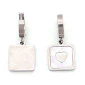 Çelik Sallantılı Küpe Kalpli Detaylı Halka Model UNK-813 thumbnail 1