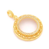 Yarım Altın Çerçeveli Kolye Ucu Altın Kaplama Yuvarlak TGR-625 thumbnail 3