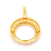 Yarım Altın Çerçeveli Kolye Ucu Altın Kaplama Yuvarlak TGR-625 thumbnail 5