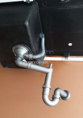 TEKDEKOR GRANİT EVYE SİFON TAKIMI BÜYÜK GÖZ TAŞMALI - 1