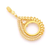 Çeyrek Altın Çerçeveli Kolye Ucu Altın Kaplama TGR-685 thumbnail 3