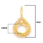 Çeyrek Altın Çerçeveli Kolye Ucu Altın Kaplama TGR-685 thumbnail 2