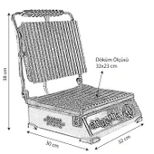 8 Dilim Elektrikli Saf Döküm Tost Makinesi  (Döküm 30x23) - Siyah - Sarı - 5