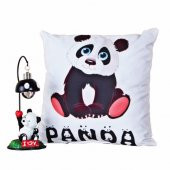 Panda Masa Lambası Işıklı Biblo Panda Puf Yastık Panda 2 Li Set - 1