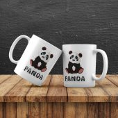 Panda Masa Lambası Işıklı Biblo Panda Puf Yastık Panda Kupa - 3