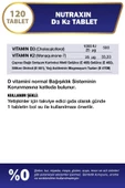 NUTRAXIN D3K2 VİTAMİN 120 TABLET thumbnail 2