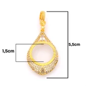 Çeyrek Altın Çerçeveli Kolye Ucu Altın Kaplama-TGR-666 thumbnail 2