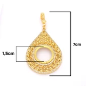 Çeyrek Altın Çerçeveli Kolye Ucu Altın Kaplama TGR-670 thumbnail 2