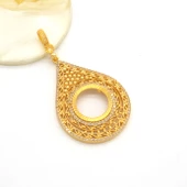 Çeyrek Altın Çerçeveli Kolye Ucu Altın Kaplama TGR-670 thumbnail 4