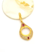 Çeyrek Altın Çerçeveli Kolye Ucu Altın Kaplama TGR-664 thumbnail 4