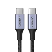 UGREEN USB-C 100W 5A QC PD ÖRGÜLÜ HIZLI ŞARJ KABLOSU 1 MT SİYAH 70427 - 2
