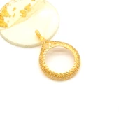 Tam Altın Çerçeveli Kolye​ Ucu Altın Kaplama İşlemeli TGR-603 thumbnail 4