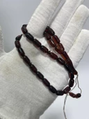 Doğal Kaya Damla Kehribar Tesbih 33lük 6x10,5mm 11 Gram thumbnail 1