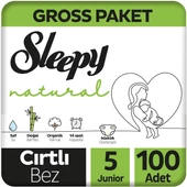 Sleepy Natural Gross Paket Bebek Bezi 5 Beden 100 Adet - 1
