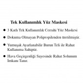 3 Katlı Telli Cerrahi Maske 100'lü Mavi - 3