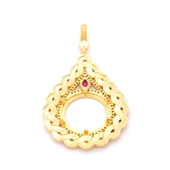 Yarım Altın Çerçeveli Kolye Ucu Altın Kaplama İşlemeli TGR-637 thumbnail 7