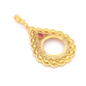 Yarım Altın Çerçeveli Kolye Ucu Altın Kaplama İşlemeli TGR-637 thumbnail 5