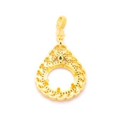 Yarım Altın Çerçeveli Kolye Ucu Altın Kaplama İşlemeli TGR-653 thumbnail 5