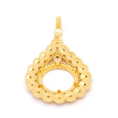 Çeyrek Altın Çerçeveli Kolye Ucu Altın Kaplama İşlemeli TGR-628 thumbnail 6