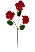 Nettenevime Yapay Çiçek Ortanca 3 Toplu Kırmızı Tek Dal Tomurcuklu 75*25cm Kumaş Çiçek Uzun Dal thumbnail 3