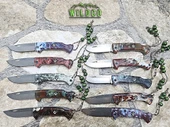 N690 ÇELİK EPOKSİ KABZA ÇAKI SIRTTAN KİLİT  GRİ MAVİ SİYAH - 1