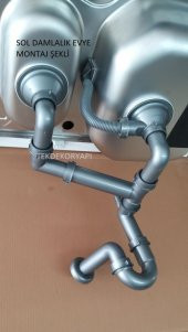 DOMİNOX BLANCO UKİNOX 1,5 GÖZ EVYE SİFON TAKIMI - 2