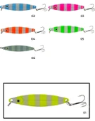 Captain 6150 Lüfer Kaşığı 28gr Zebra Glow 9cm  01 - 1