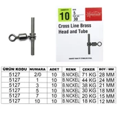 Captain 5127 Tube T Fırdöndü 10lu Paket Black Nikel  2/0 - 1