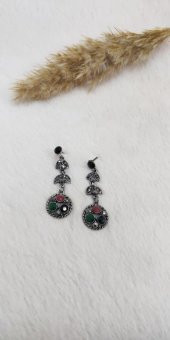 Hdmarketim Vintage Hürrem Sultan Otantik Sallantılı Küpe Taşlı - 2